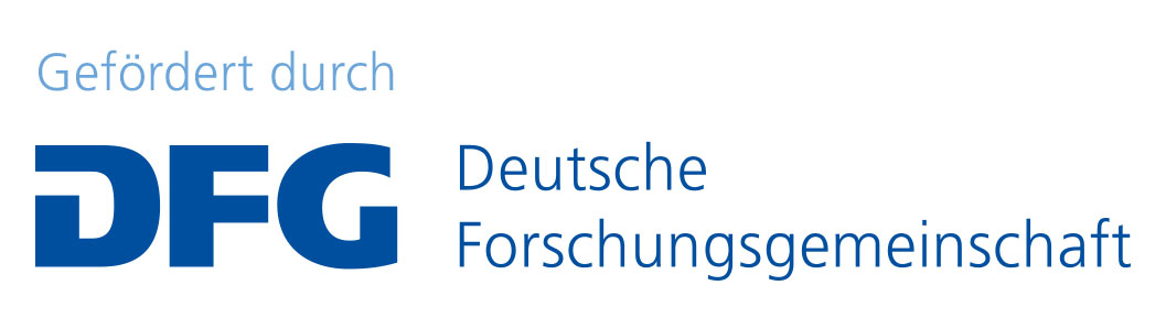 DFG-Logo mit Schriftzug und Förderhinweis